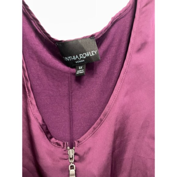 Fabulous Cynthia Rowley Tank Top: Flirty Flutter Design in Plum - Size 3X! - Picture 2 of 6